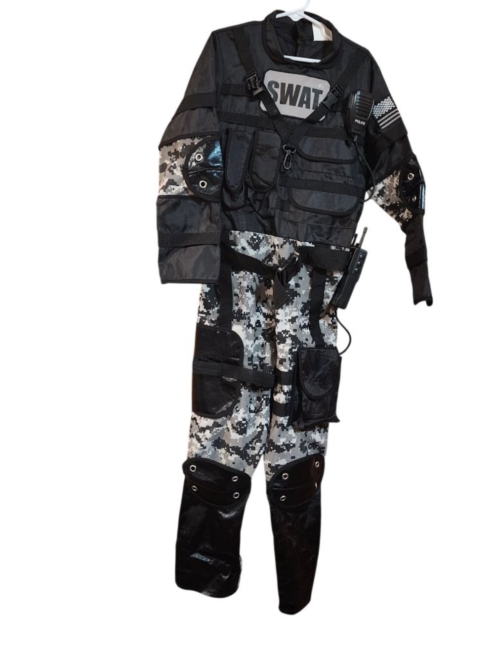 Halloween Swat Costume Radio walkie (pretend) included Boys 7